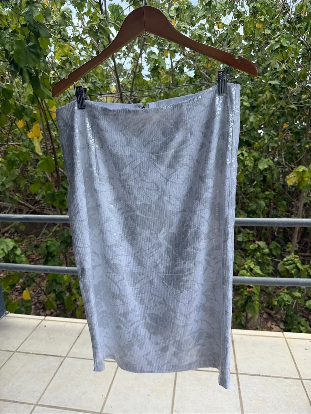 MICHAEL KORS White Sequins Floral Skirt  (see pics + read description) Size XL